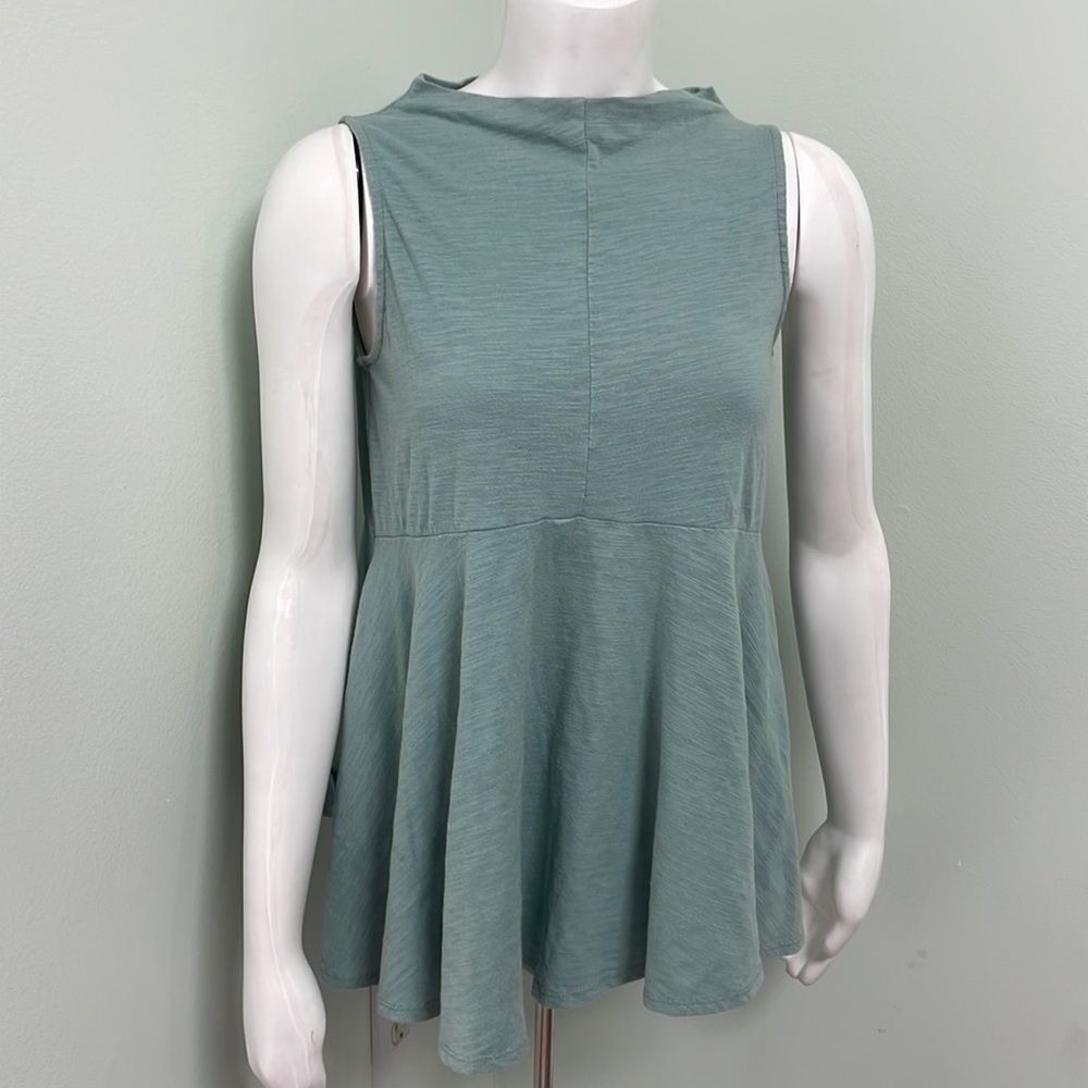 ANTHROPOLOGIE Deletta Sage Green Babydoll Tank Top